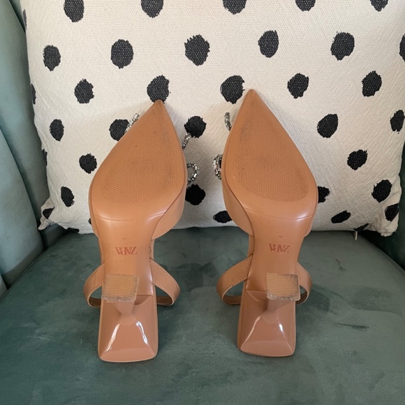 Zara Nude Embellished Bow Slingback Heel - Size 6 - 2248/010 - Picture 5 of 6